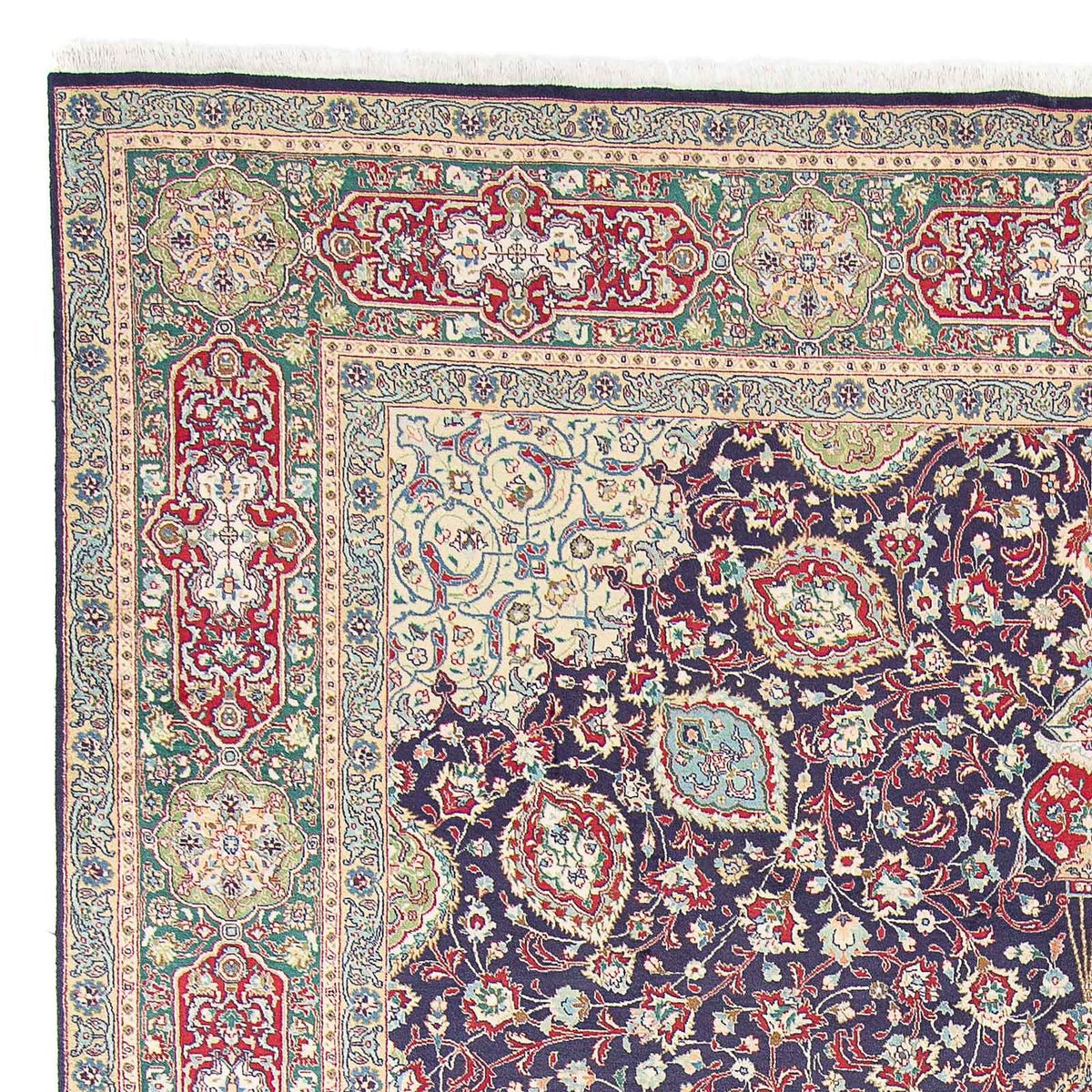 Tapis persan - Tabriz - Royal - 401 x 300 cm - bleu foncé