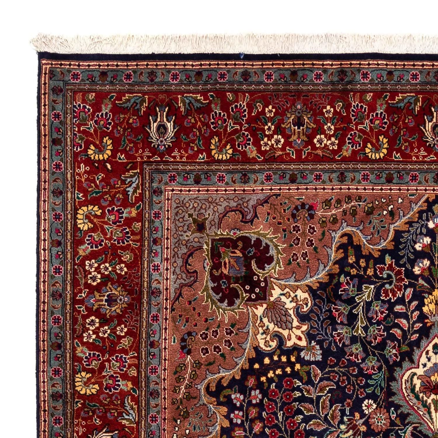 Tapis persan - Tabriz - Royal - 302 x 201 cm - bleu foncé