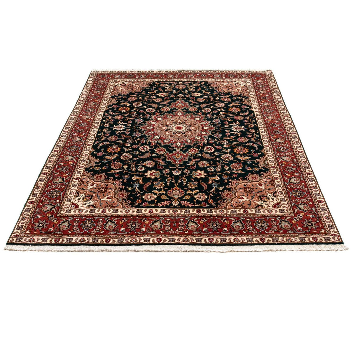 Tapis persan - Tabriz - Royal - 266 x 192 cm - bleu foncé