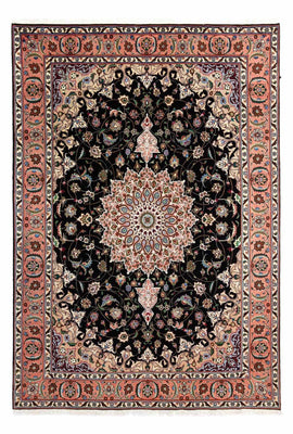 Tapis persan - Tabriz - Royal - 288 x 198 cm - bleu foncé