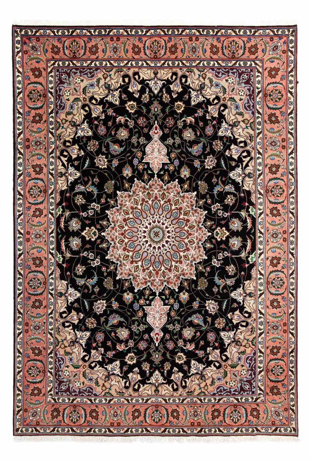 Tapis persan - Tabriz - Royal - 288 x 198 cm - bleu foncé