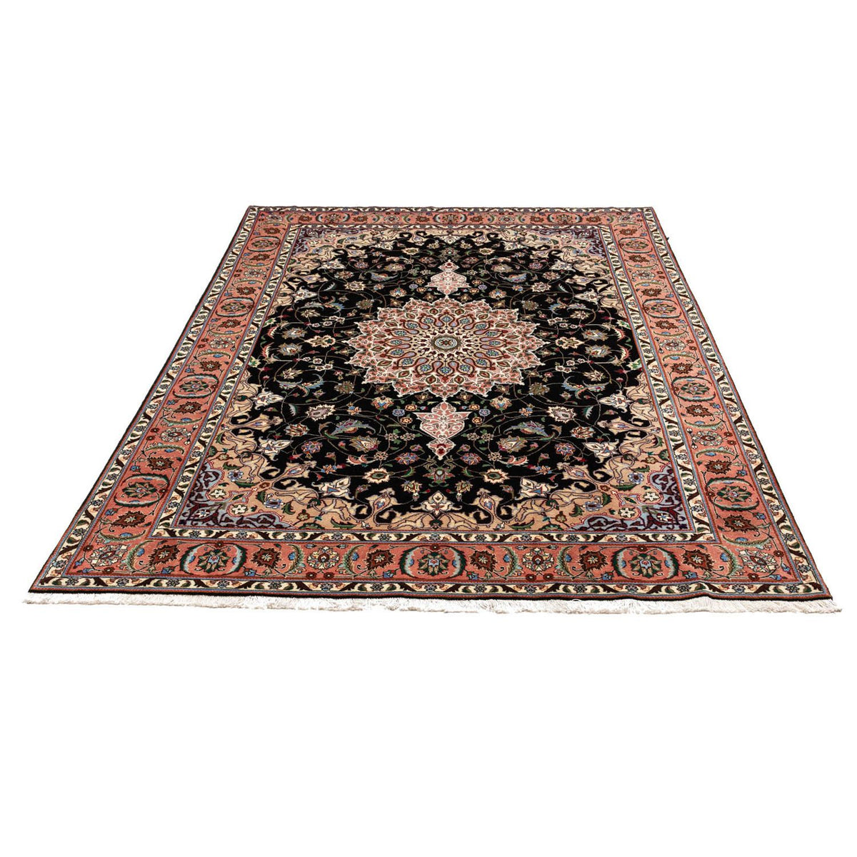 Tapis persan - Tabriz - Royal - 288 x 198 cm - bleu foncé