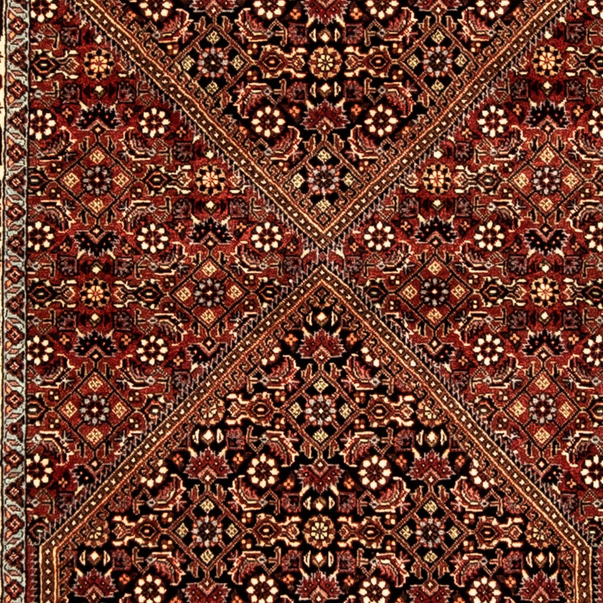 Tapis de couloir Tapis persan - Bidjar - 313 x 82 cm - marron