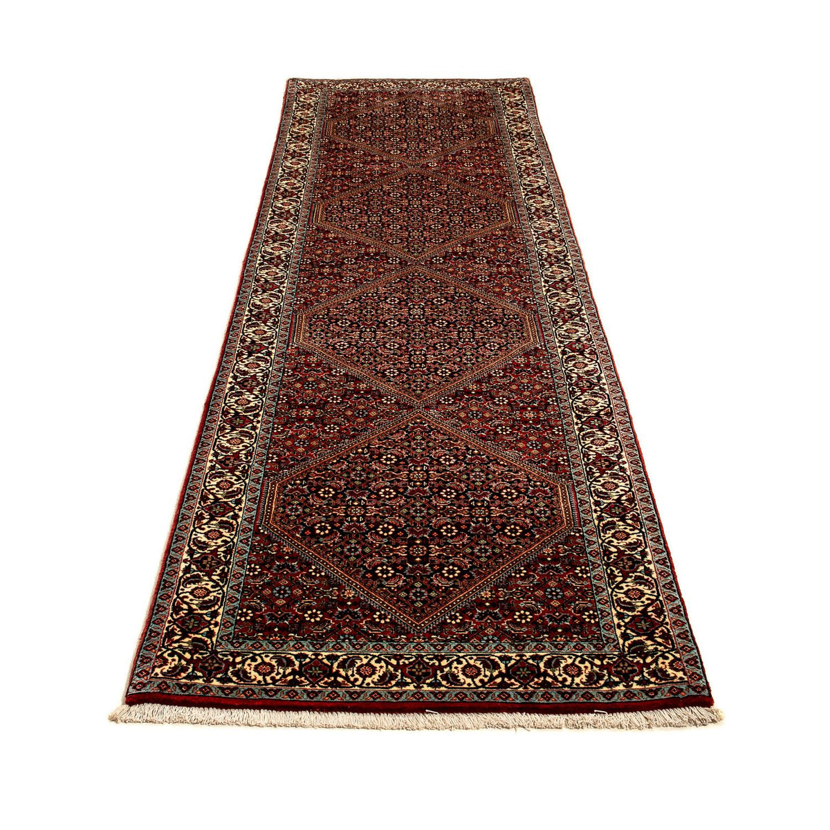 Tapis de couloir Tapis persan - Bidjar - 313 x 82 cm - marron