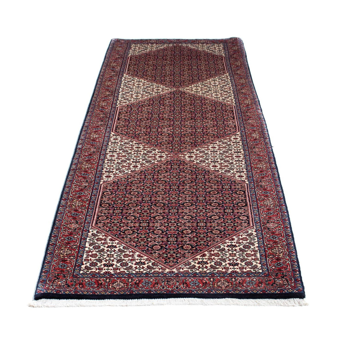 Tapis de couloir Tapis persan - Bidjar - 300 x 84 cm - bleu foncé