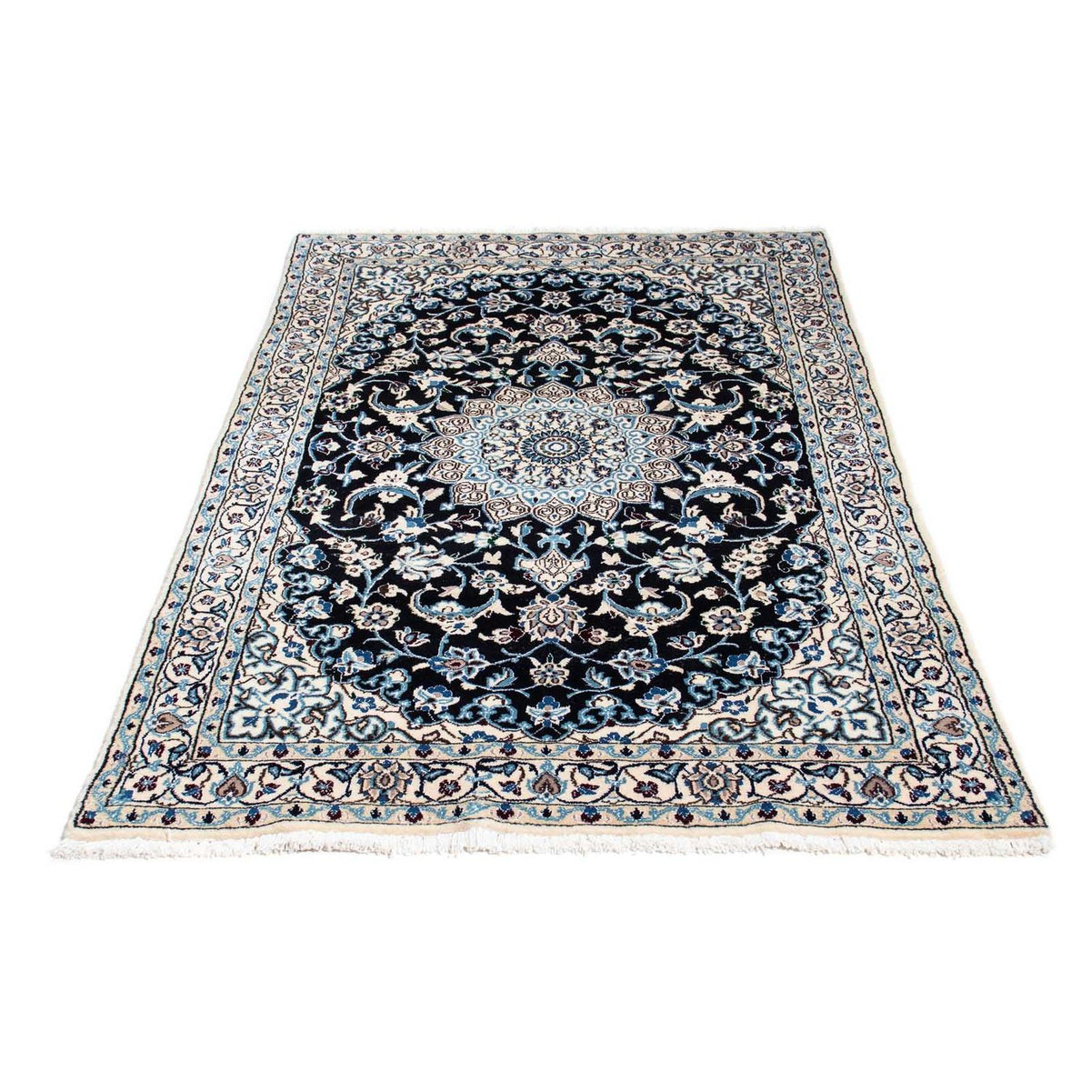 Tapis persan - Nain - Royal - 175 x 108 cm - bleu foncé