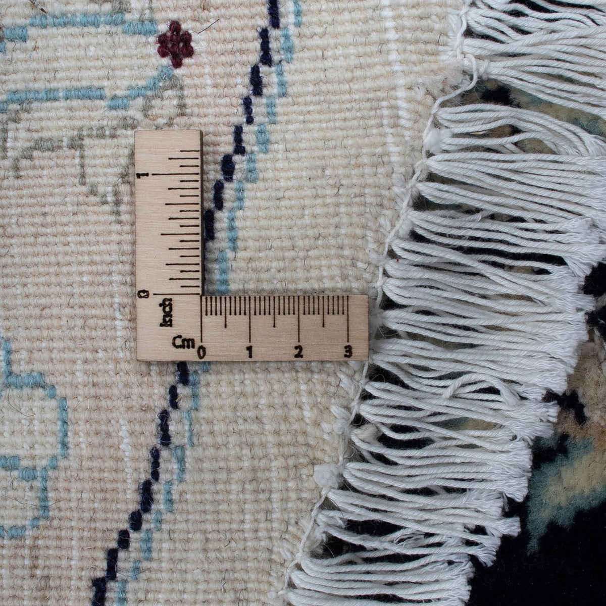 Tapis persan - Nain ronde  - 295 x 295 cm - bleu foncé