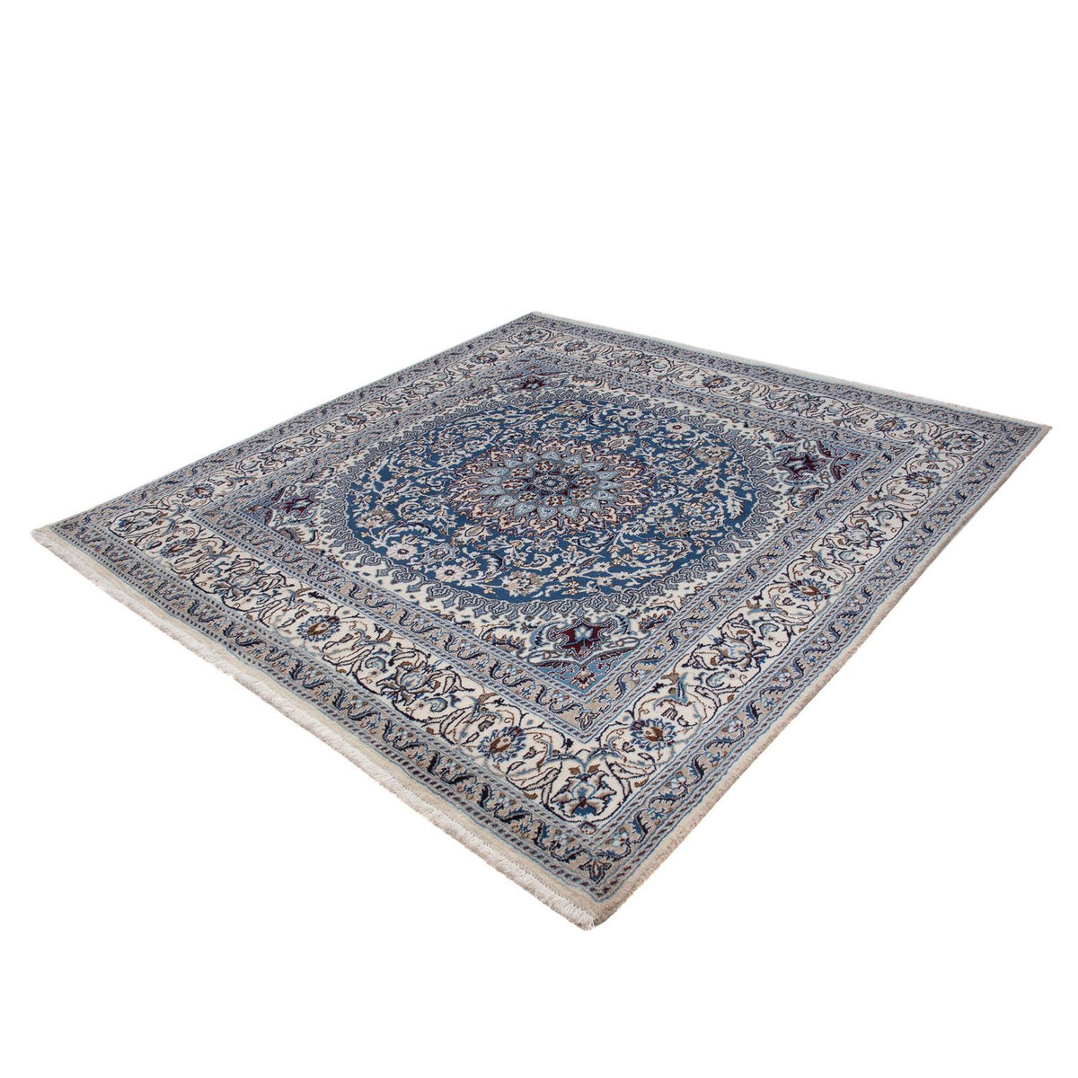 Tapis persan - Nain carré  - 205 x 193 cm - bleu