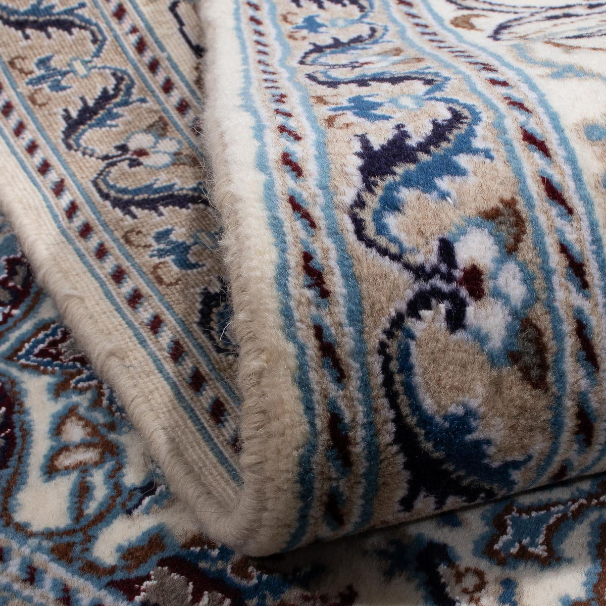 Tapis persan - Nain carré  - 205 x 193 cm - bleu