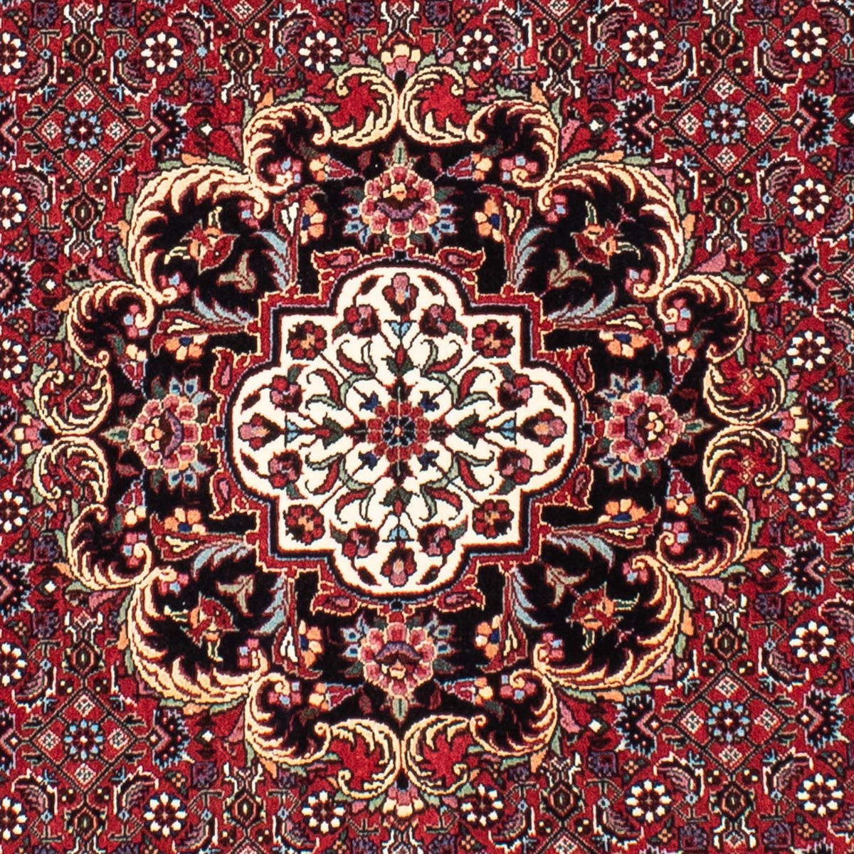 Tapis persan - Bidjar ronde  - 155 x 155 cm - rouge foncé