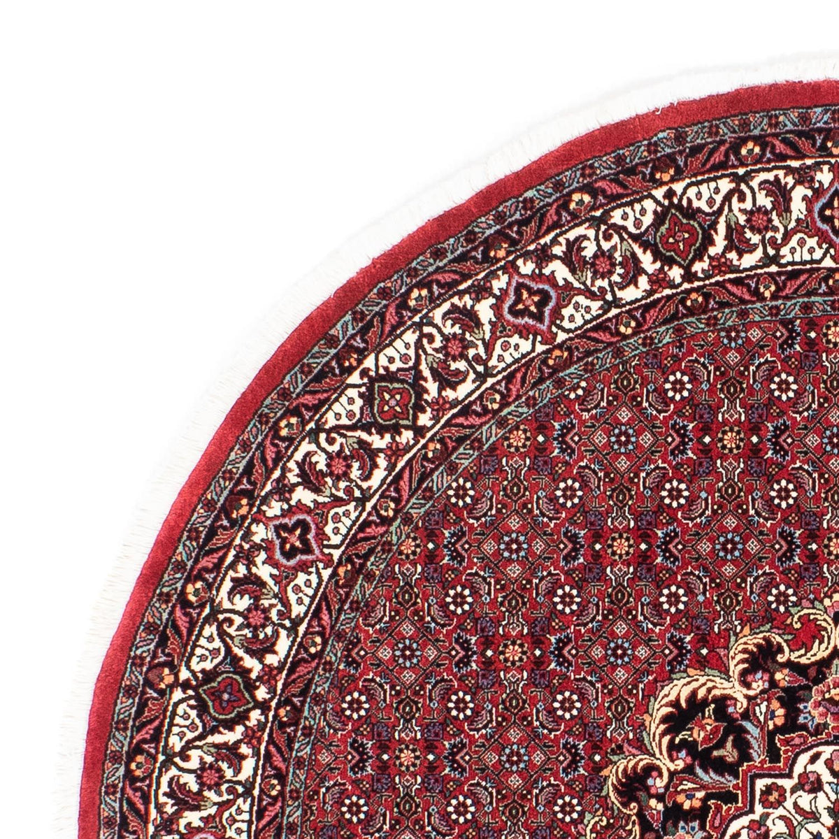 Tapis persan - Bidjar ronde  - 155 x 155 cm - rouge foncé