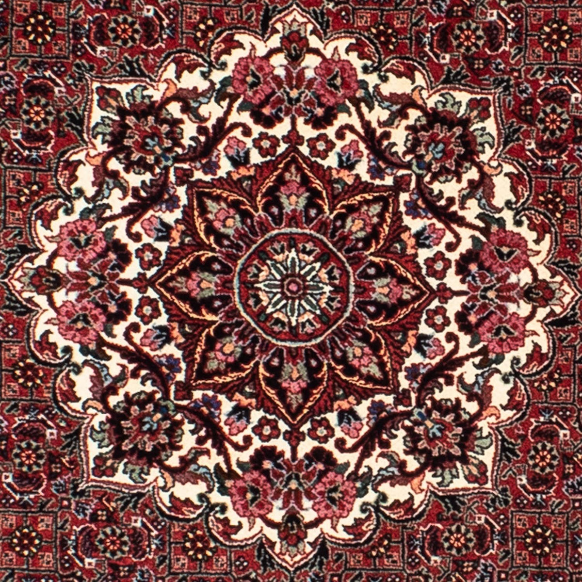 Tapis persan - Bidjar ronde  - 155 x 155 cm - rouge foncé