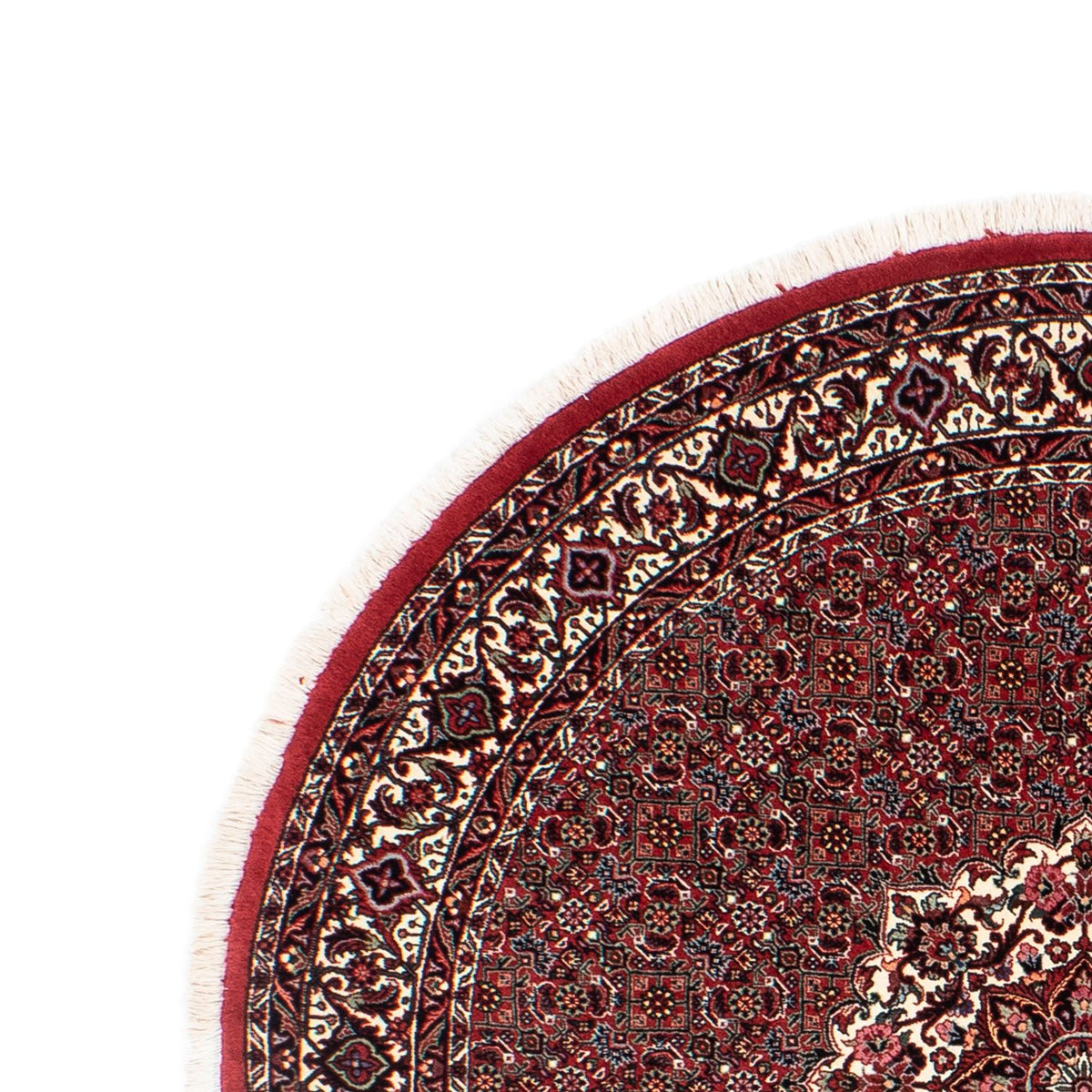 Tapis persan - Bidjar ronde  - 155 x 155 cm - rouge foncé