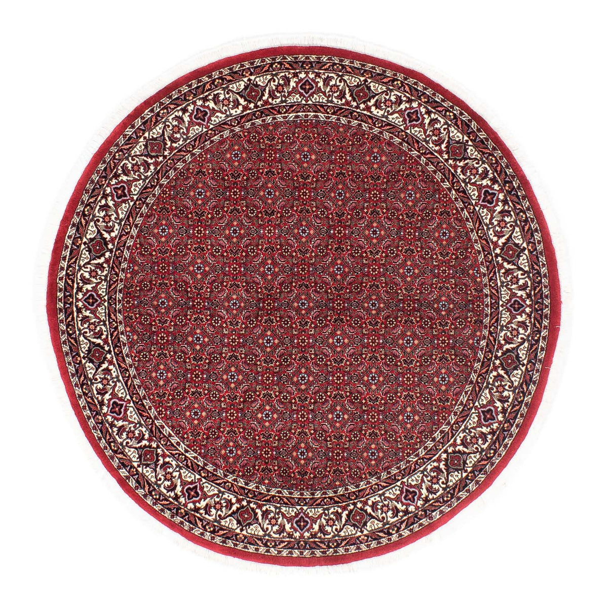 Tapis persan - Bidjar ronde  - 150 x 150 cm - rouge foncé