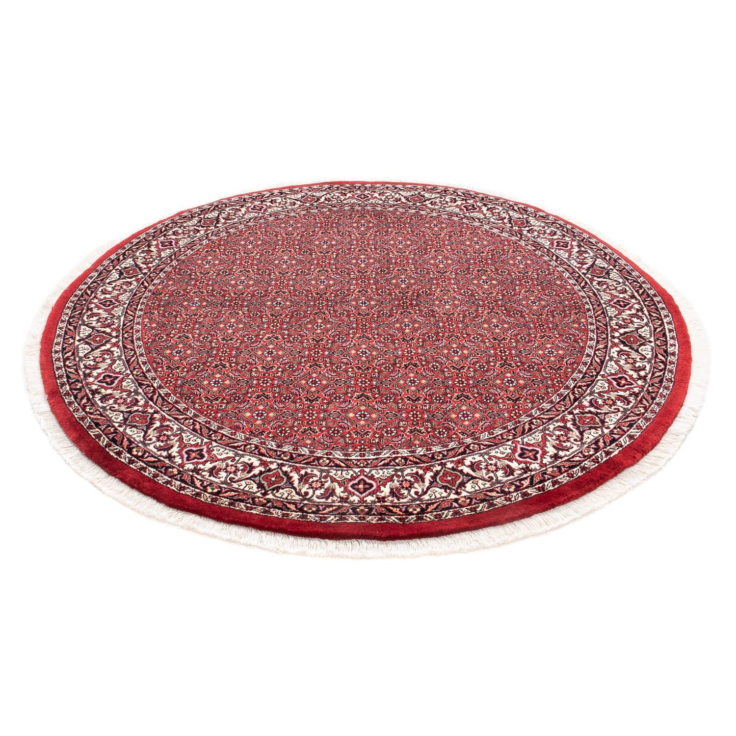 Tapis persan - Bidjar ronde  - 150 x 150 cm - rouge foncé