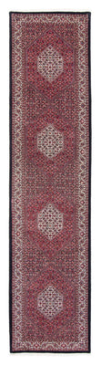 Tapis de couloir Tapis persan - Bidjar - 404 x 88 cm - rouge clair