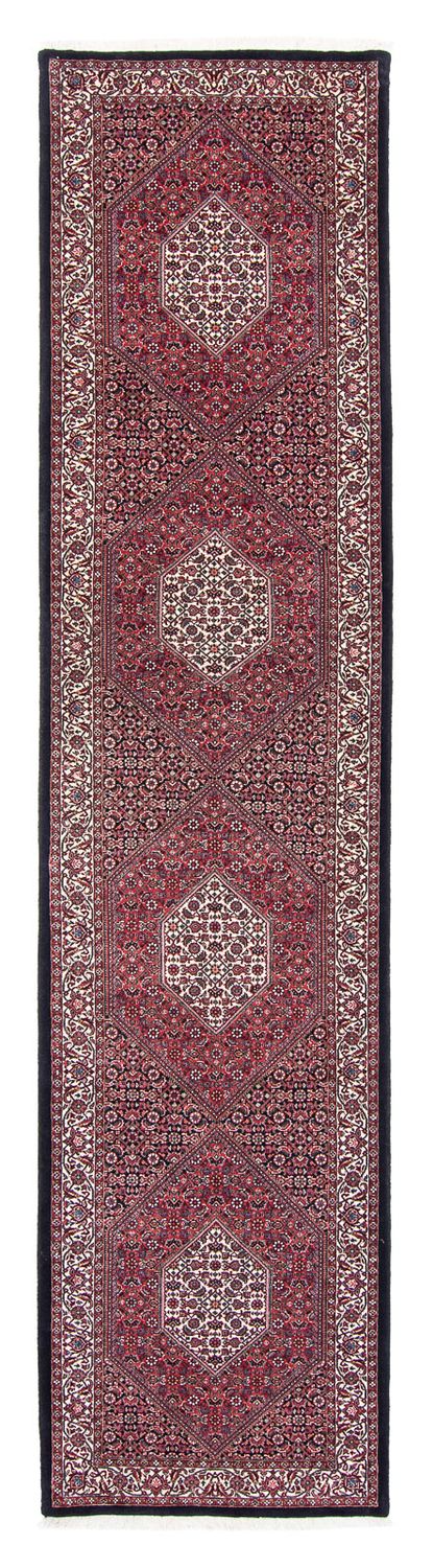Tapis de couloir Tapis persan - Bidjar - 404 x 88 cm - rouge clair
