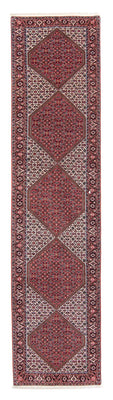 Tapis de couloir Tapis persan - Bidjar - 403 x 86 cm - rouge foncé