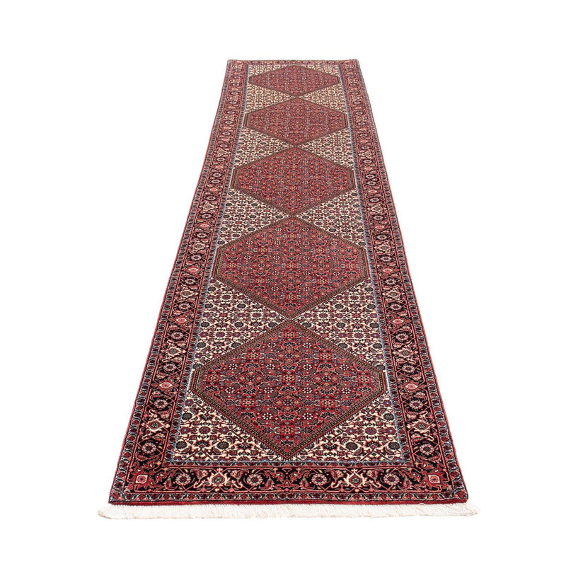 Tapis de couloir Tapis persan - Bidjar - 403 x 86 cm - rouge foncé