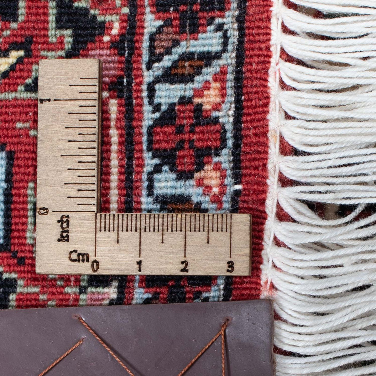 Tapis de couloir Tapis persan - Bidjar - 403 x 86 cm - rouge foncé