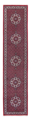 Tapis de couloir Tapis persan - Bidjar - 398 x 83 cm - rouge foncé