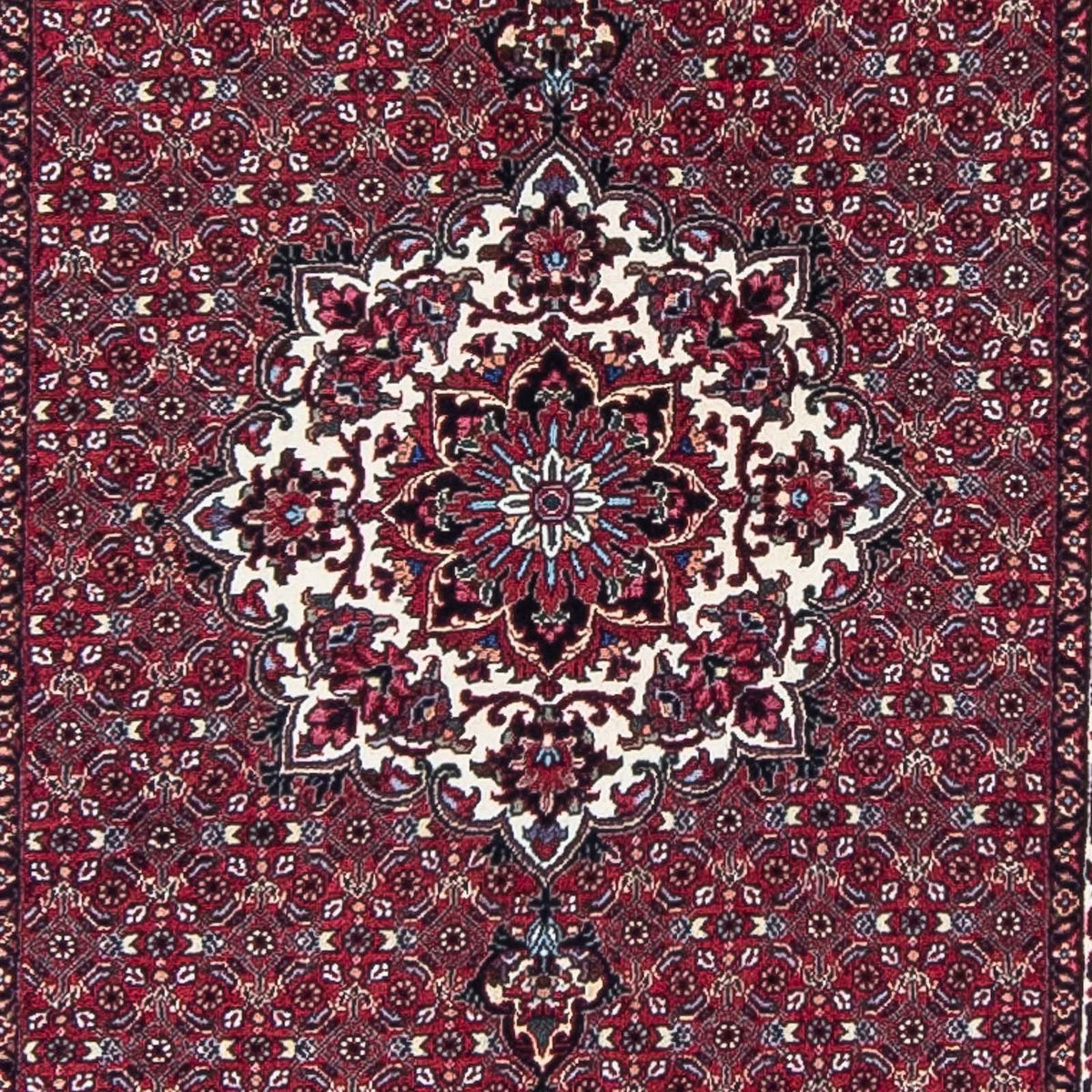 Tapis de couloir Tapis persan - Bidjar - 398 x 83 cm - rouge foncé