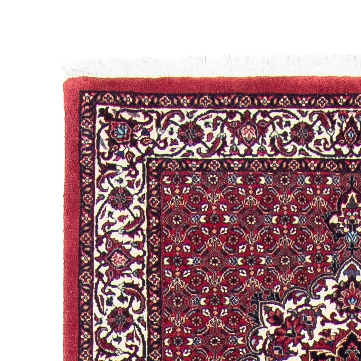 Tapis de couloir Tapis persan - Bidjar - 398 x 83 cm - rouge foncé