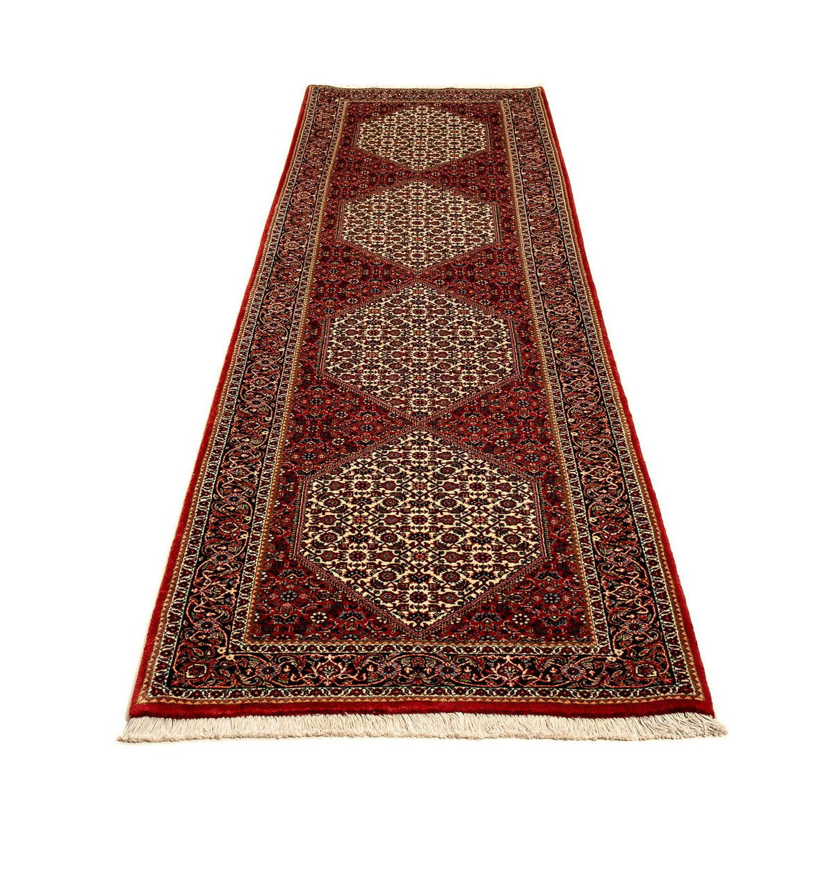 Tapis de couloir Tapis persan - Bidjar - 314 x 85 cm - rouge foncé