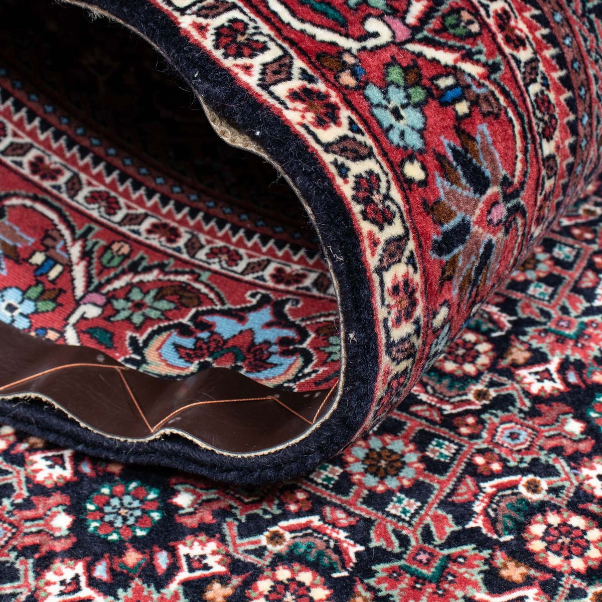 Tapis de couloir Tapis persan - Bidjar - 209 x 98 cm - bleu foncé