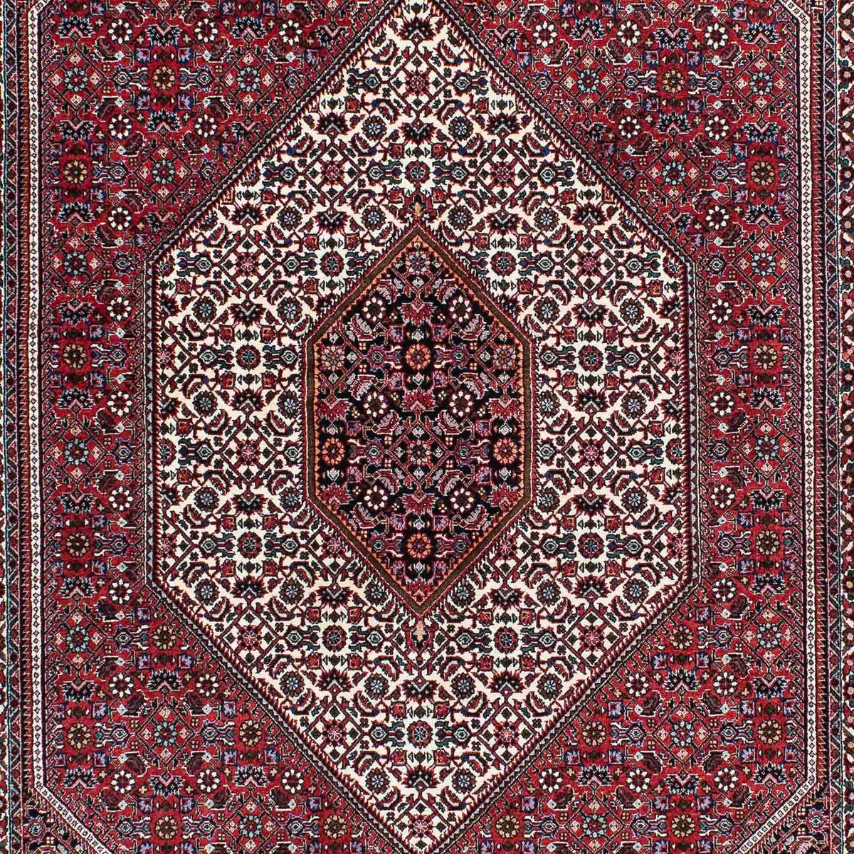 Tapis persan - Bidjar - 198 x 132 cm - rouge clair