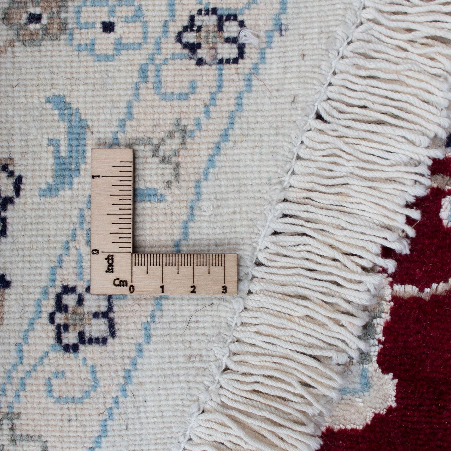 Tapis persan - Nain ronde  - 300 x 300 cm - rouge foncé