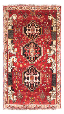 Tapis persan - Nomadic - 148 x 81 cm - rouge foncé
