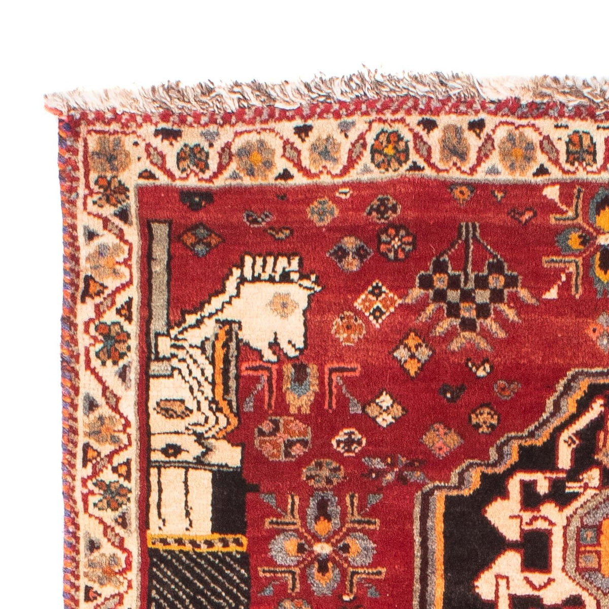 Tapis persan - Nomadic - 148 x 81 cm - rouge foncé