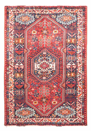 Tapis persan - Nomadic - 161 x 110 cm - rouge foncé