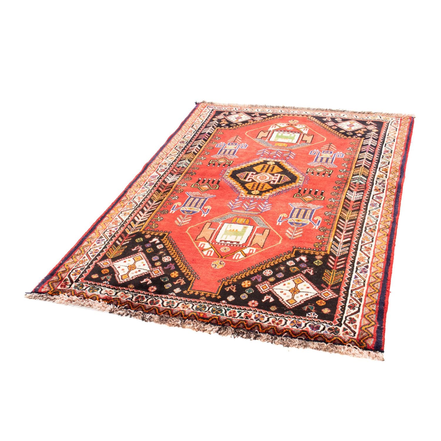 Tapis persan - Nomadic - 165 x 118 cm - rouge foncé