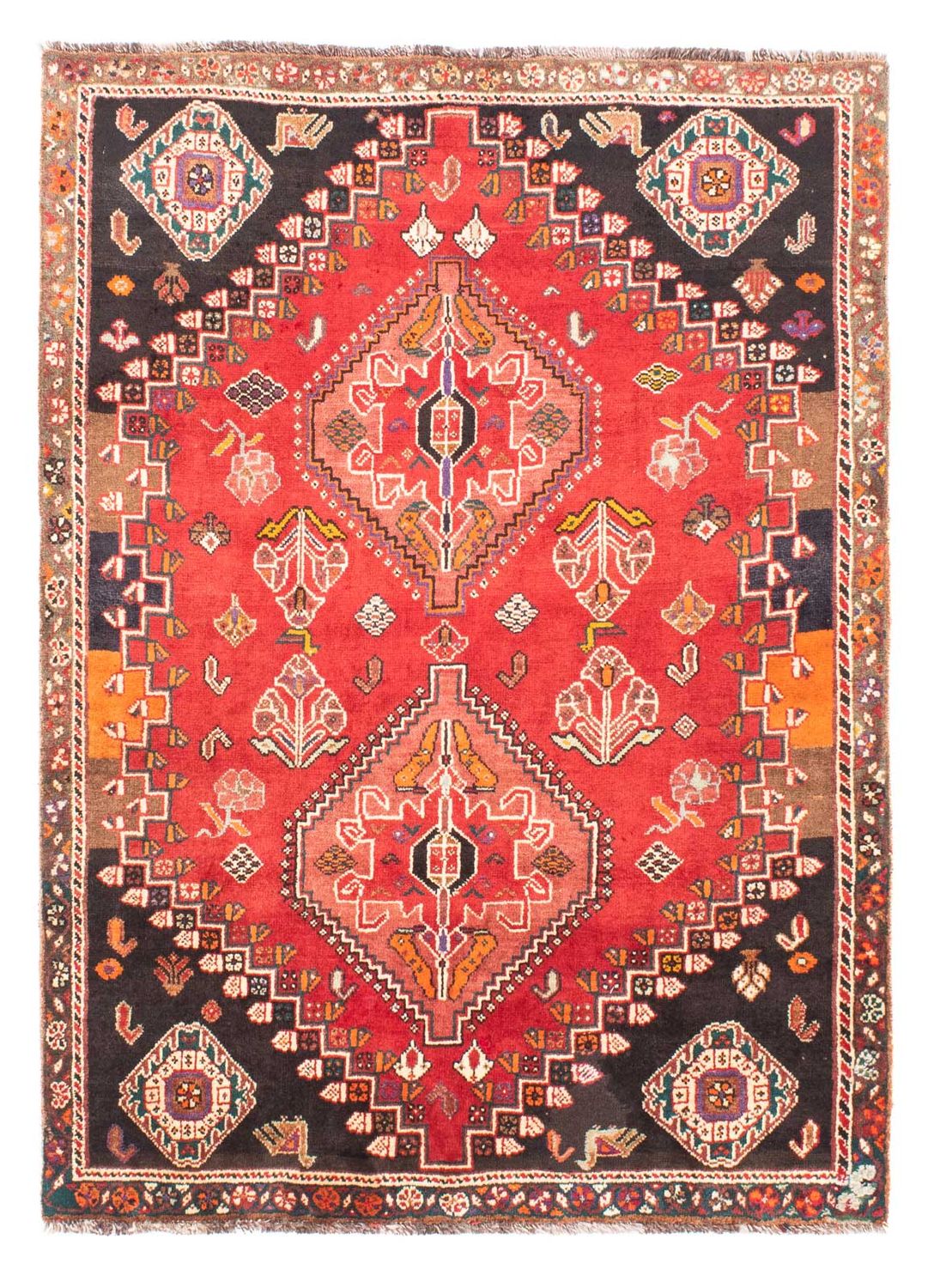 Tapis persan - Nomadic - 153 x 110 cm - rouge foncé