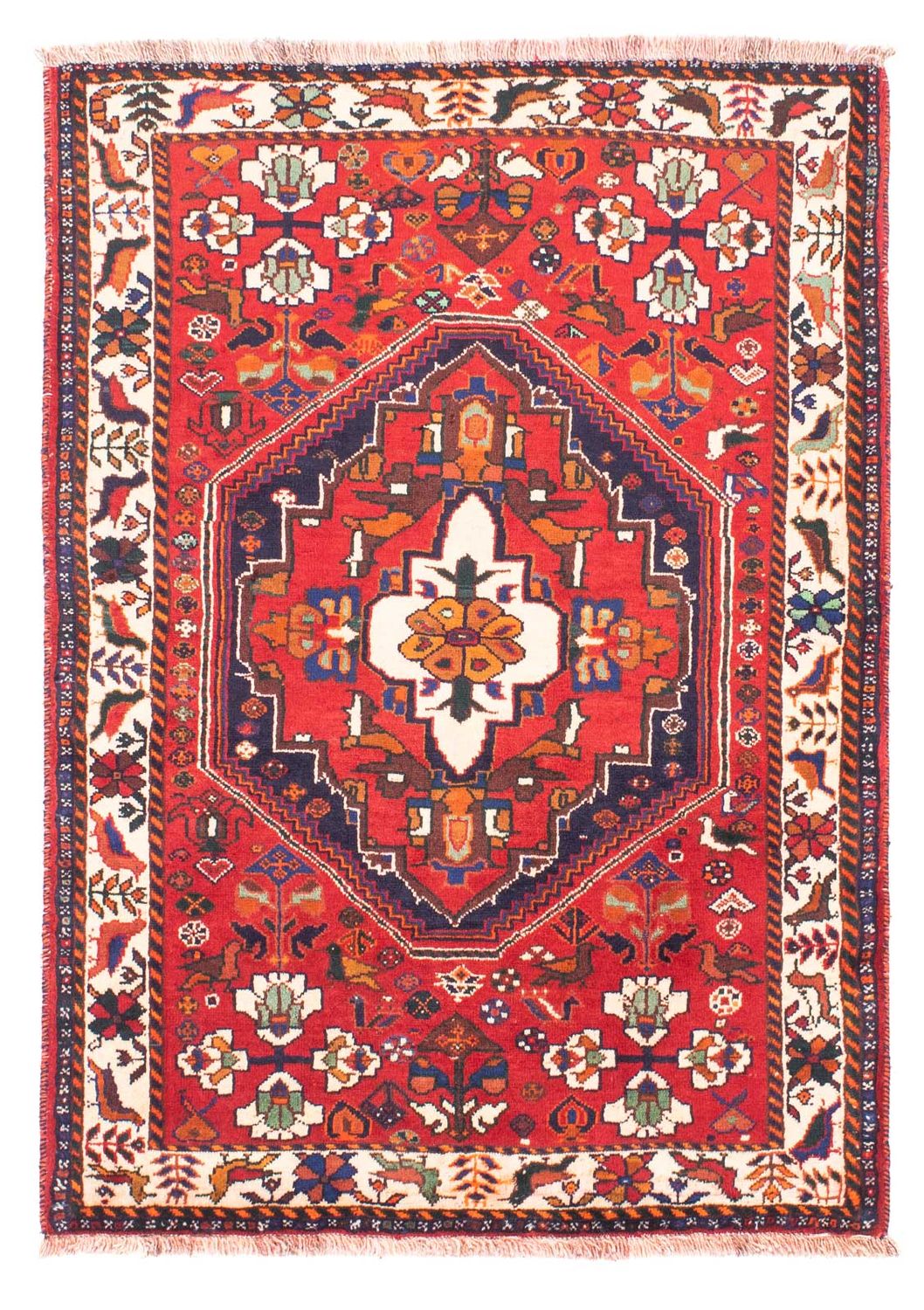 Tapis persan - Nomadic - 158 x 106 cm - rouge foncé