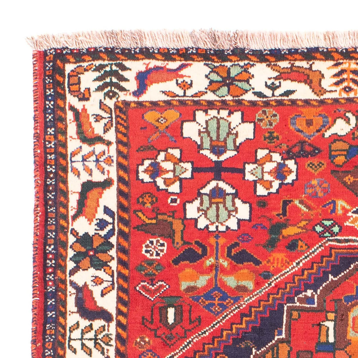 Tapis persan - Nomadic - 158 x 106 cm - rouge foncé