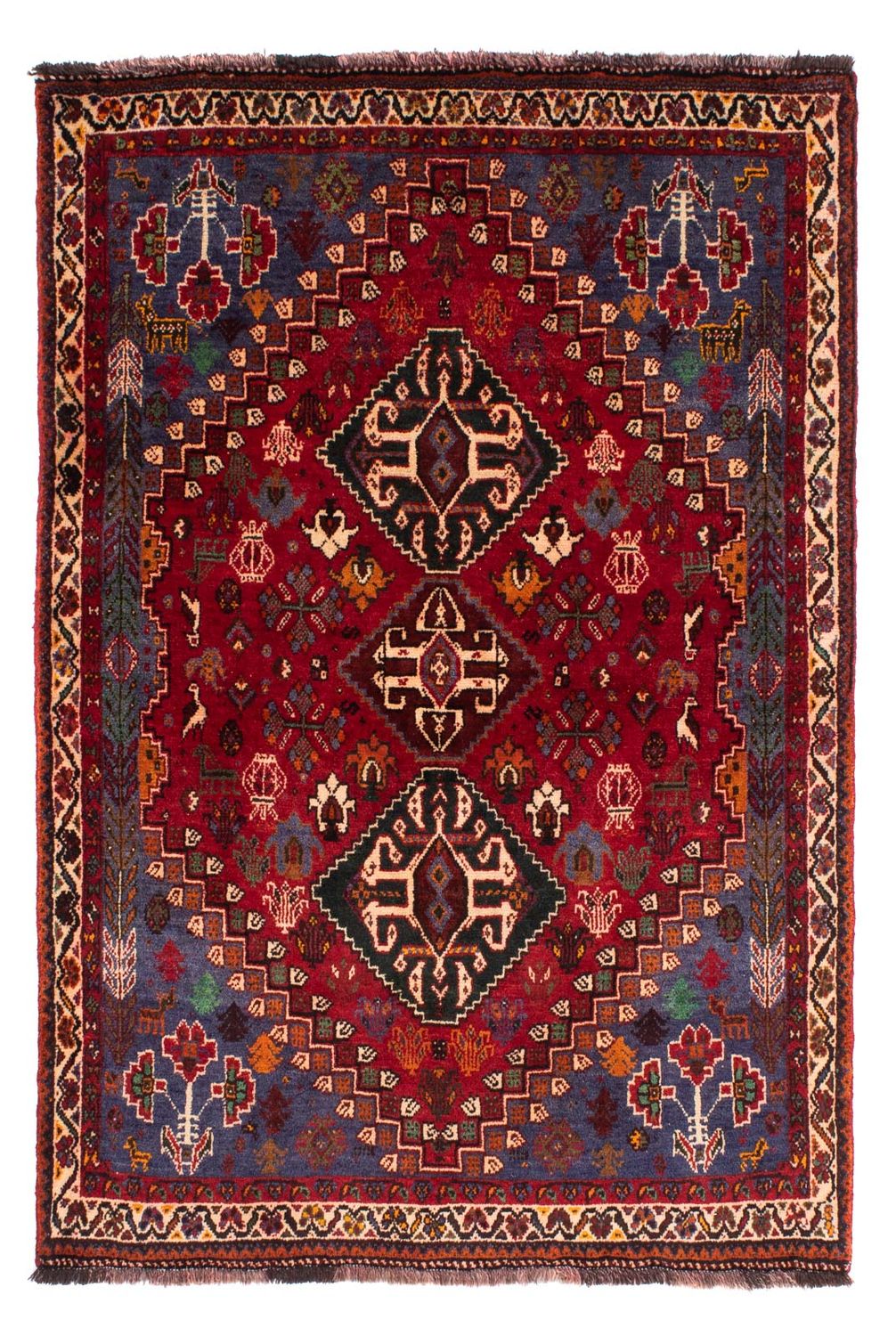Tapis persan - Nomadic - 163 x 111 cm - rouge foncé