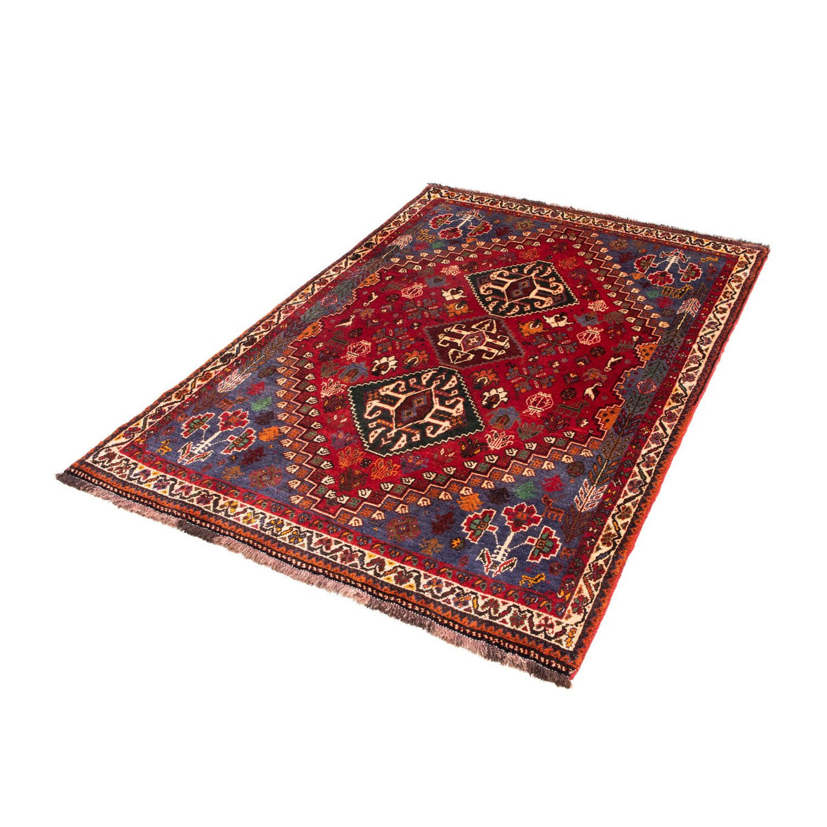 Tapis persan - Nomadic - 163 x 111 cm - rouge foncé