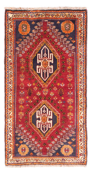 Tapis persan - Nomadic - 156 x 83 cm - rouge foncé
