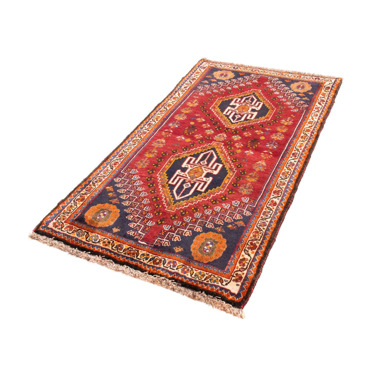 Tapis persan - Nomadic - 156 x 83 cm - rouge foncé