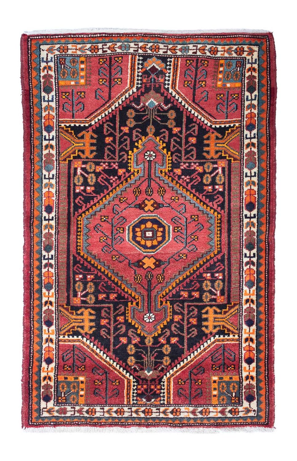 Tapis persan - Nomadic - 142 x 90 cm - rouge clair