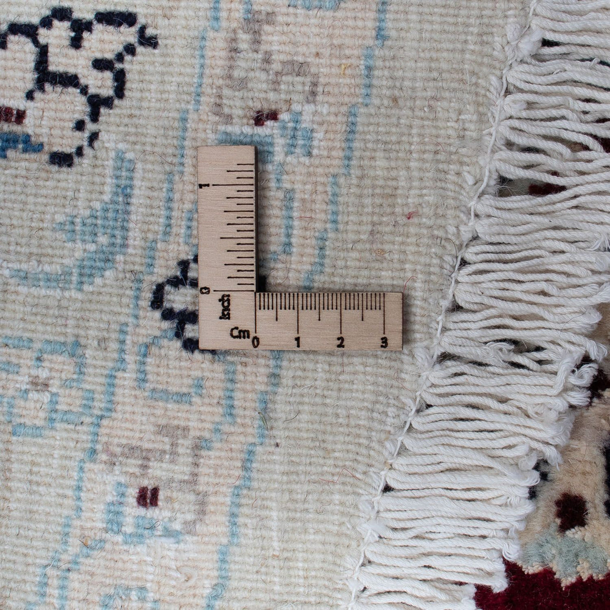 Tapis persan - Nain ronde  - 293 x 293 cm - rouge foncé