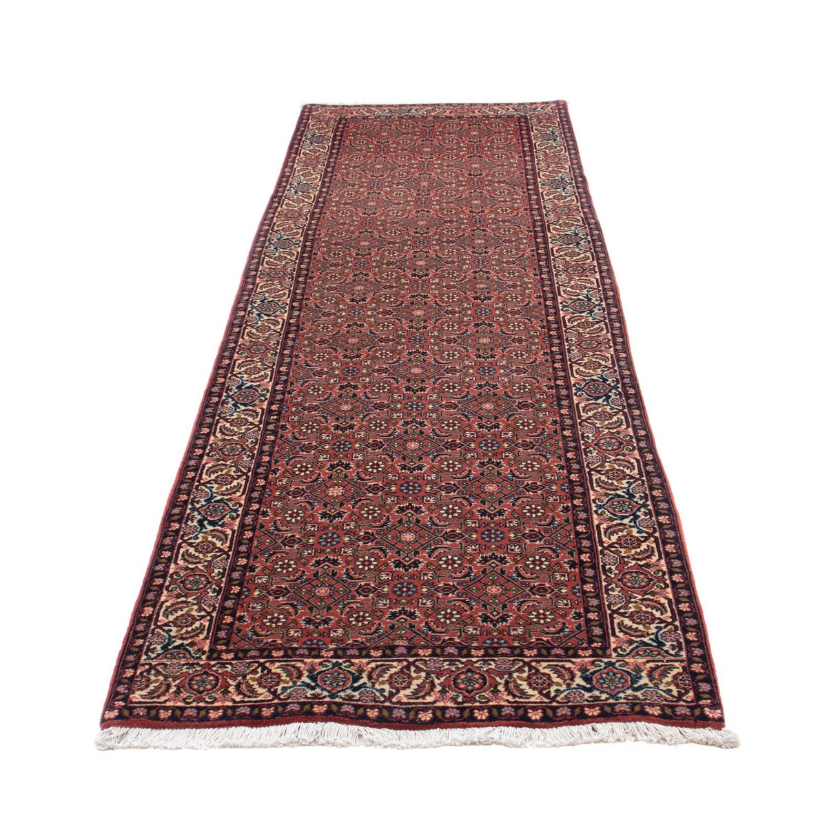 Tapis de couloir Tapis persan - Bidjar - 290 x 84 cm - rouge clair