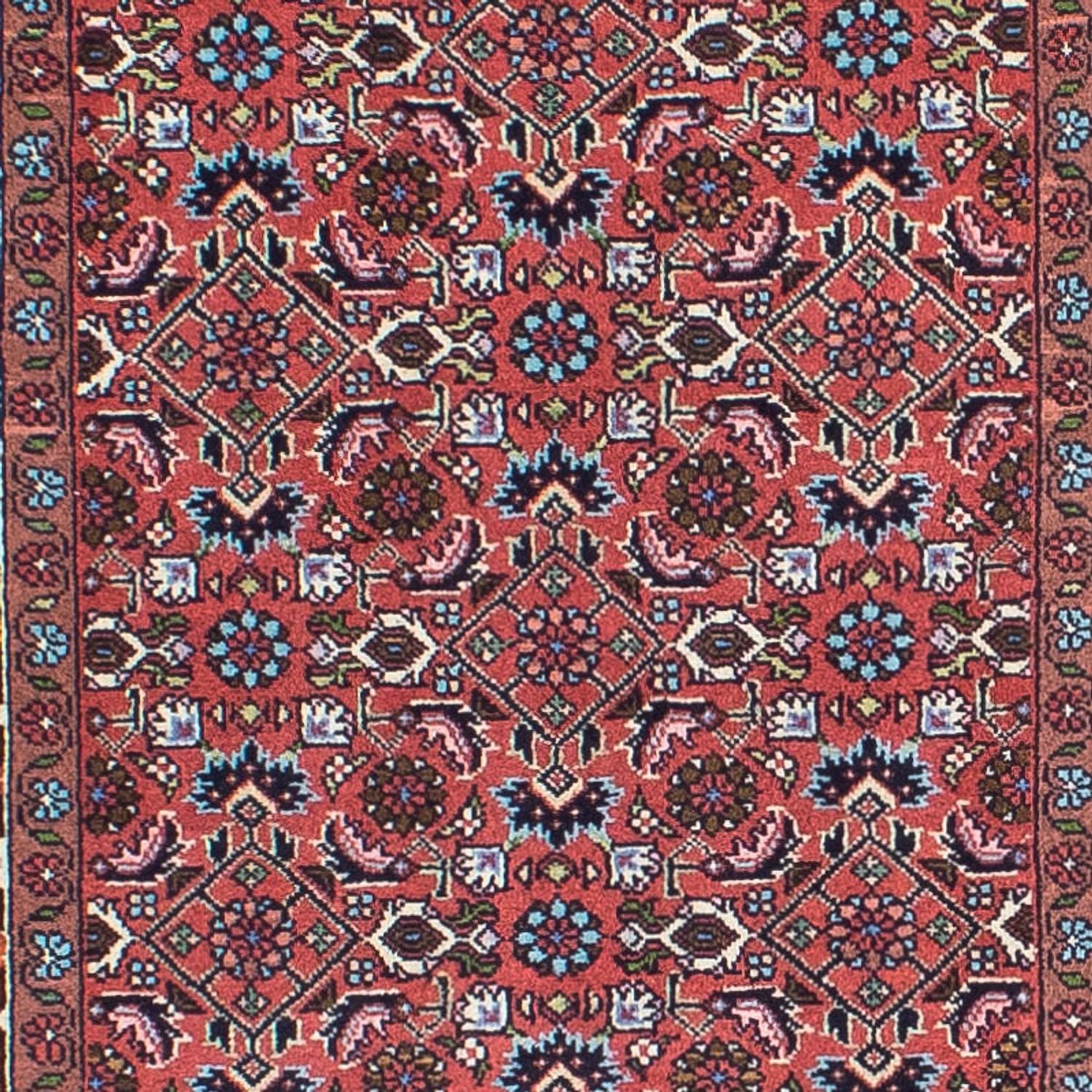 Tapis de couloir Tapis persan - Bidjar - 296 x 81 cm - rouge clair