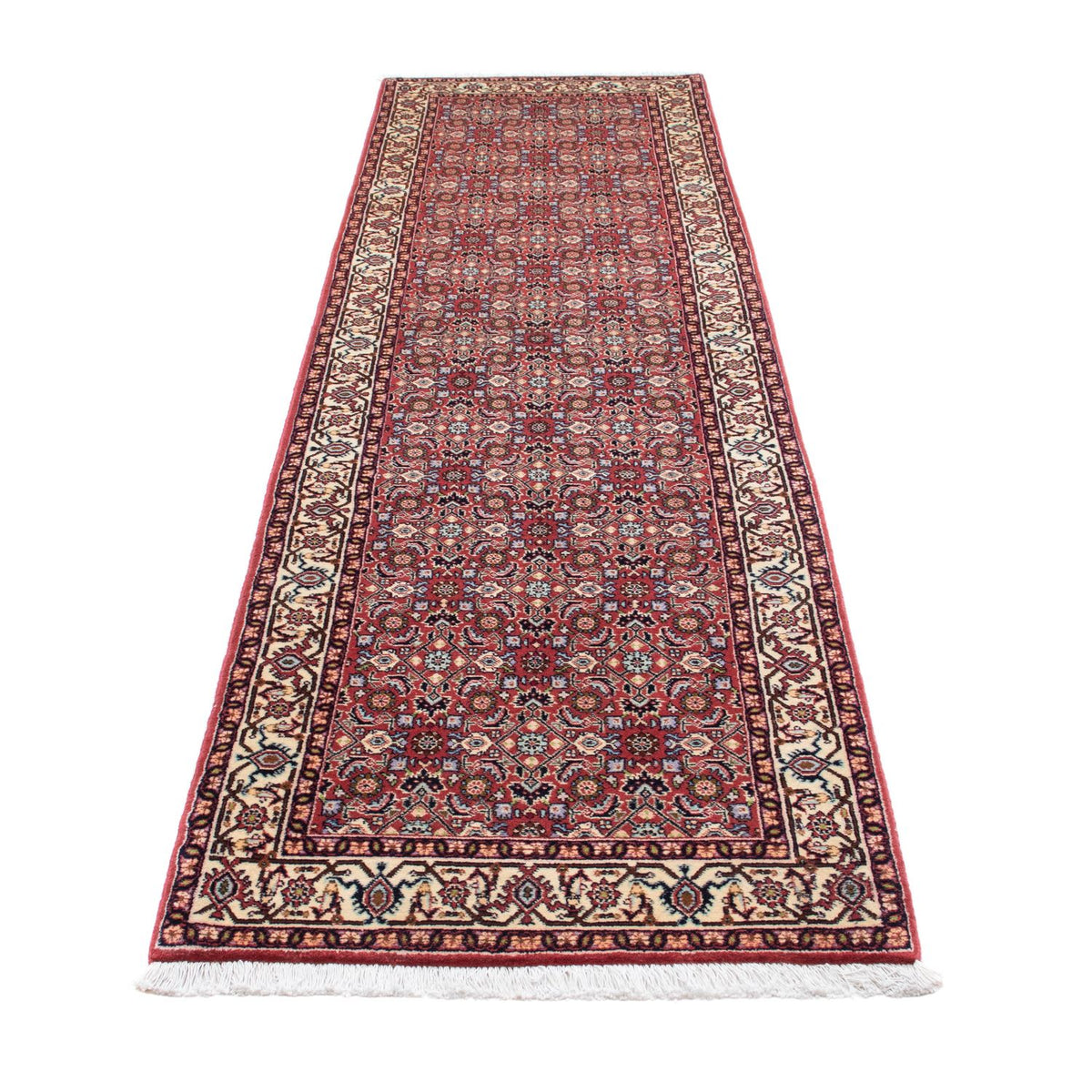 Tapis de couloir Tapis persan - Bidjar - 293 x 73 cm - rouge clair