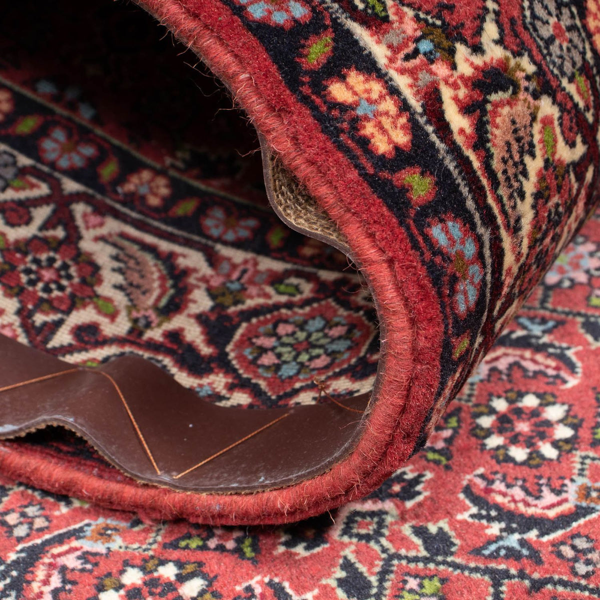 Tapis de couloir Tapis persan - Bidjar - 290 x 85 cm - rouge foncé