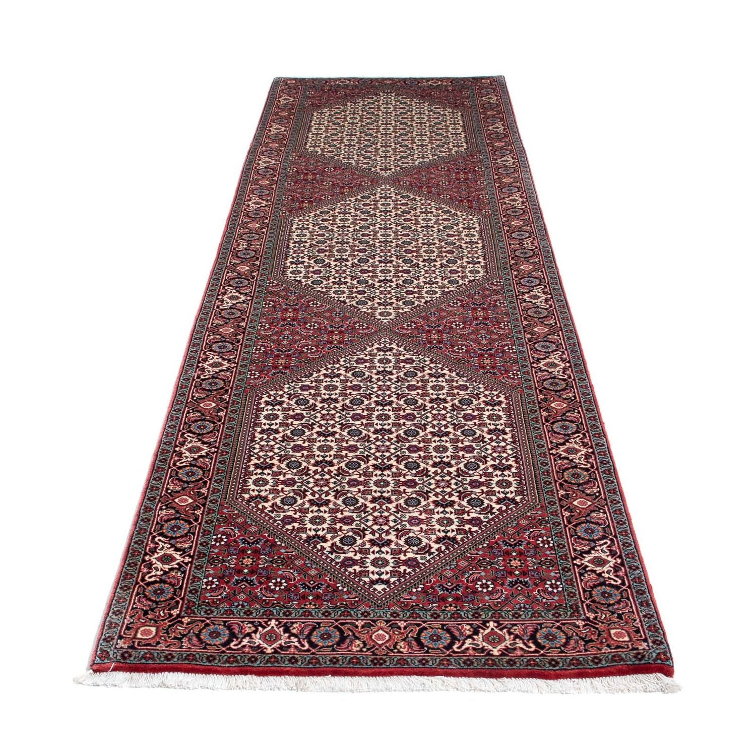 Tapis de couloir Tapis persan - Bidjar - 305 x 84 cm - beige