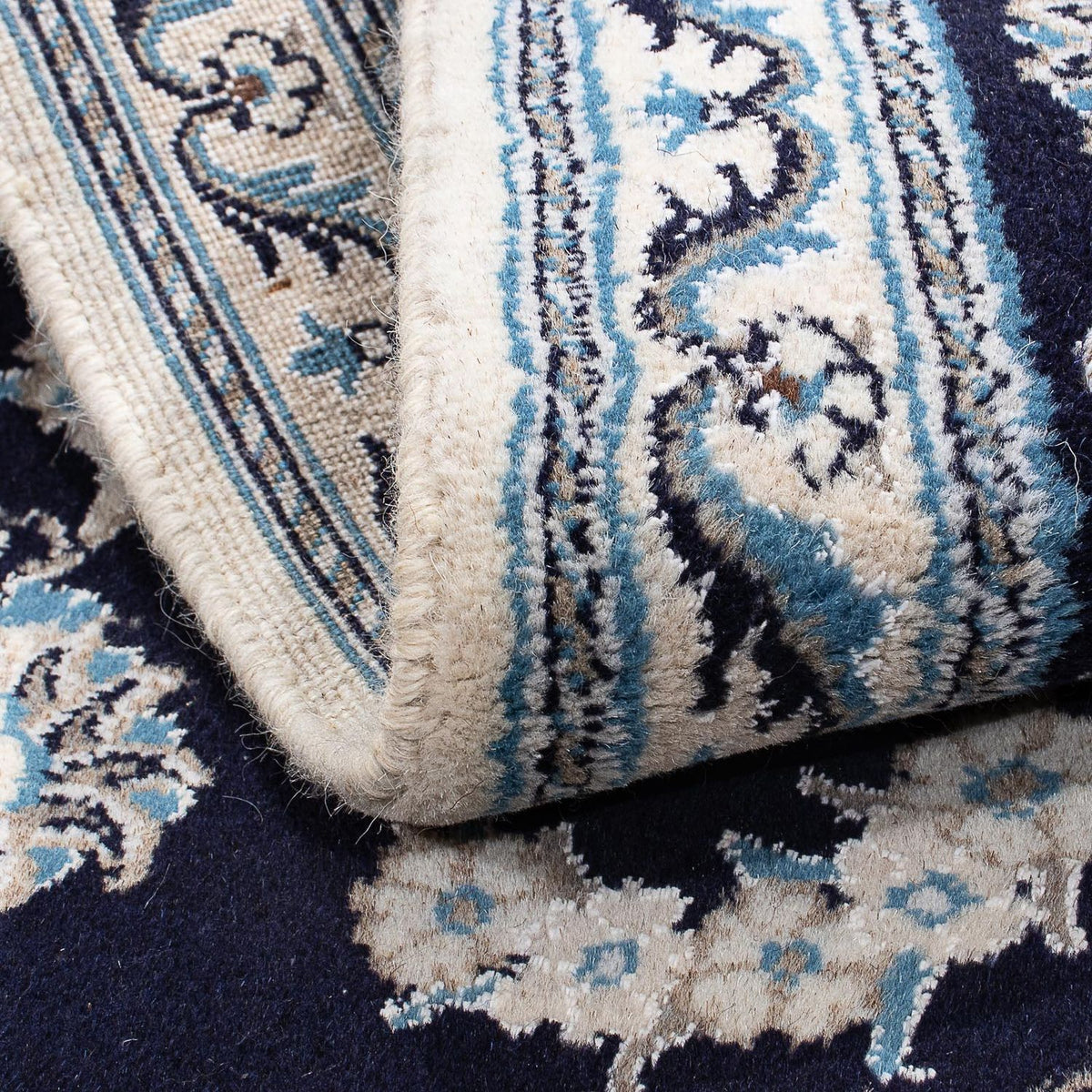 Tapis persan - Nain - 150 x 86 cm - bleu foncé